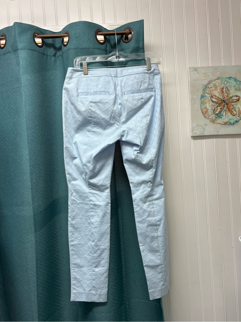 Lilly Pulitzer Textured Baby Blue Kelly Skinny Ankle Pants Size 4 - Picture 9 of 9
